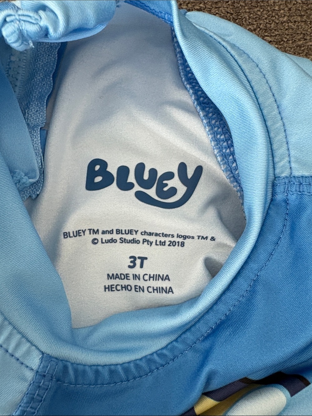 Blue Kids Rash Guard Set with Cartoon Character - Picture 3 of 5